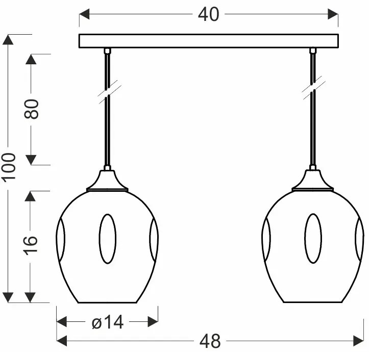 Podwójna lampa wisząca nad wyspę kuchenną - 6X Z031 K3-W44