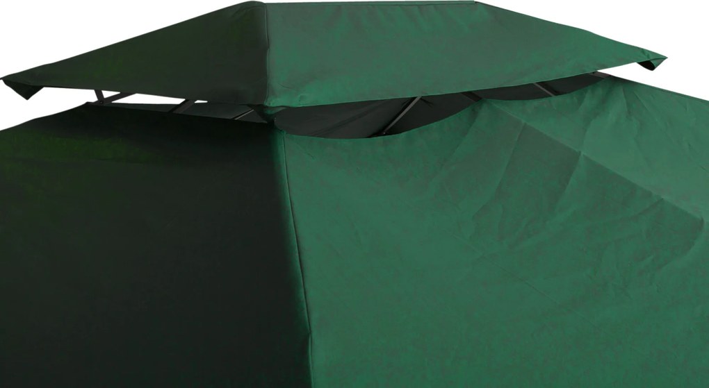Outsunny Baldachim do Pawilonu Metalowego Zielony Poliester 3x4m Ochrona UV i Wodoodporność | Aosom PL
