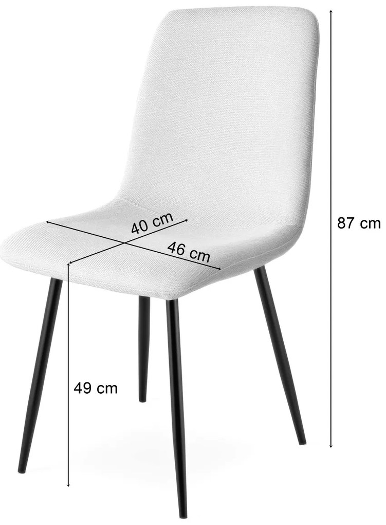 Zestaw jadalniany 1 + 4, stół CITY 110x75 cm dąb artisan + kremowe krzesło jadalniane RIFT z czarnymi nogami
