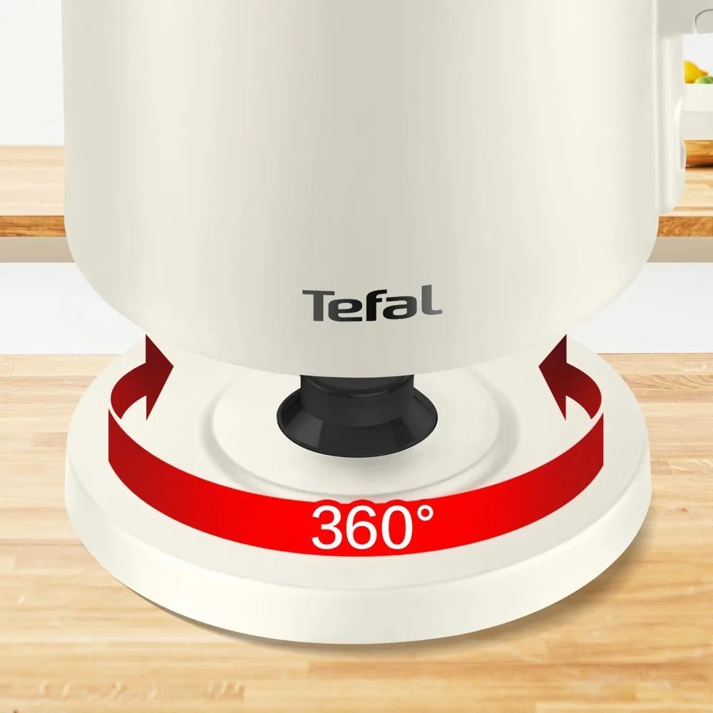 Kremowy czajnik elektryczny 1,5 l Thermo Protect KO140AE0 – Tefal