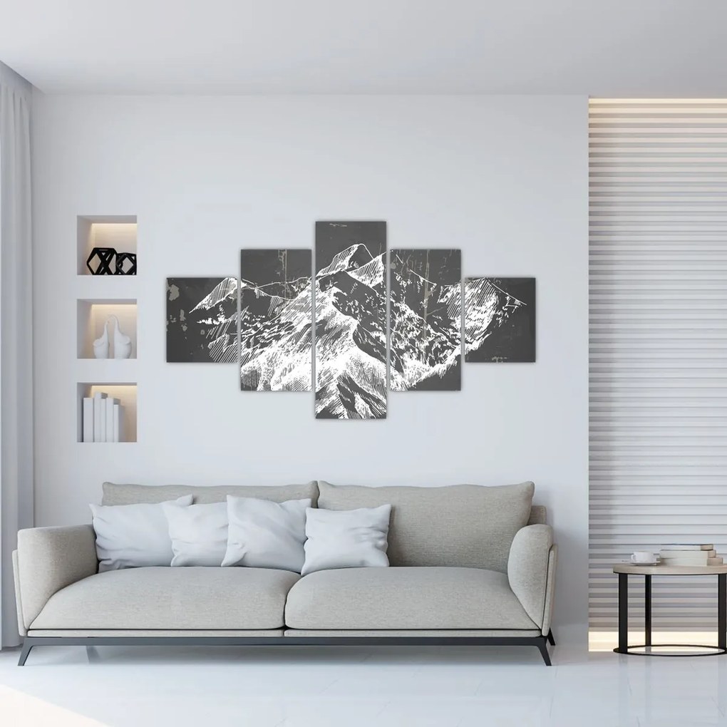 Obraz - Ilustracja gór (125x70 cm)
