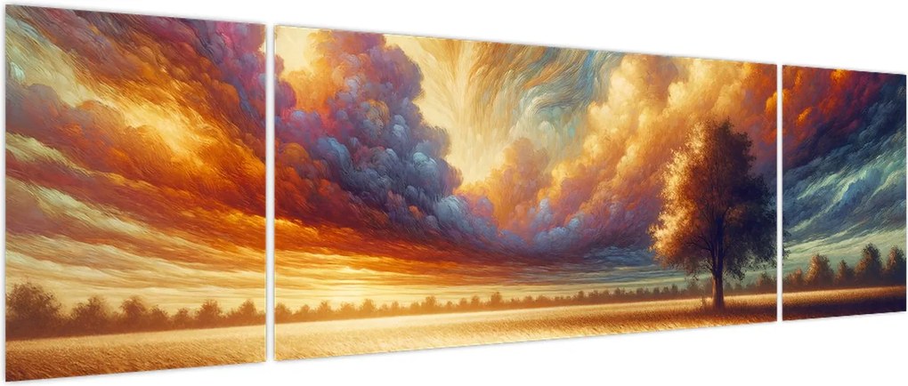 Obraz – Drzewo na polu (170x50 cm)