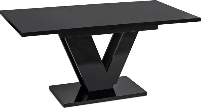 Stół Prostokątny Rozkładany CLARK 120-160 cm Czarny Połysk Glamour