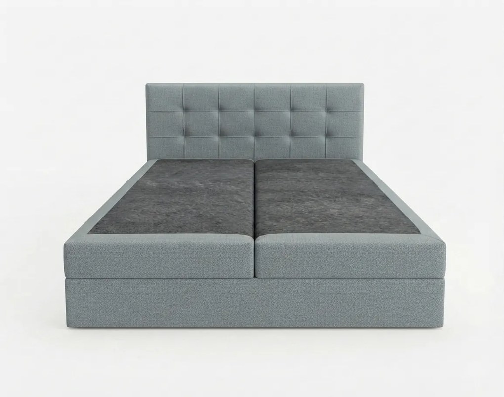 Tapicerowane łóżko kontynentalne DIRELIS TRINITY 180x200 cm szare Materac: Materac sprężynowy Bonell