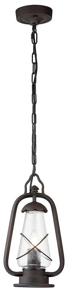 Elstead MINERS-CHN - Żyrandol zewnętrzny na łańcuchu MINERS 1xE27/60W/230V IP44 brązowy
