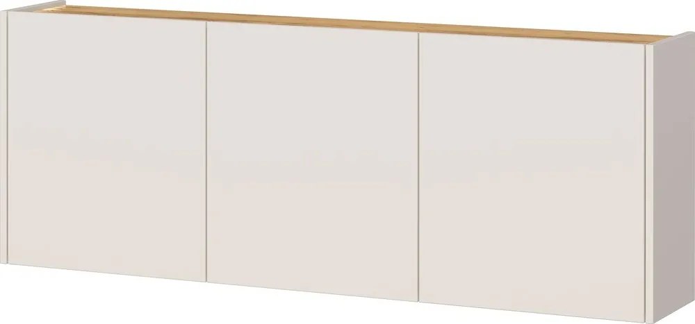 Kremowa szafka wisząca w dekorze dębu 138x52x25 cm Libbiano – Germania