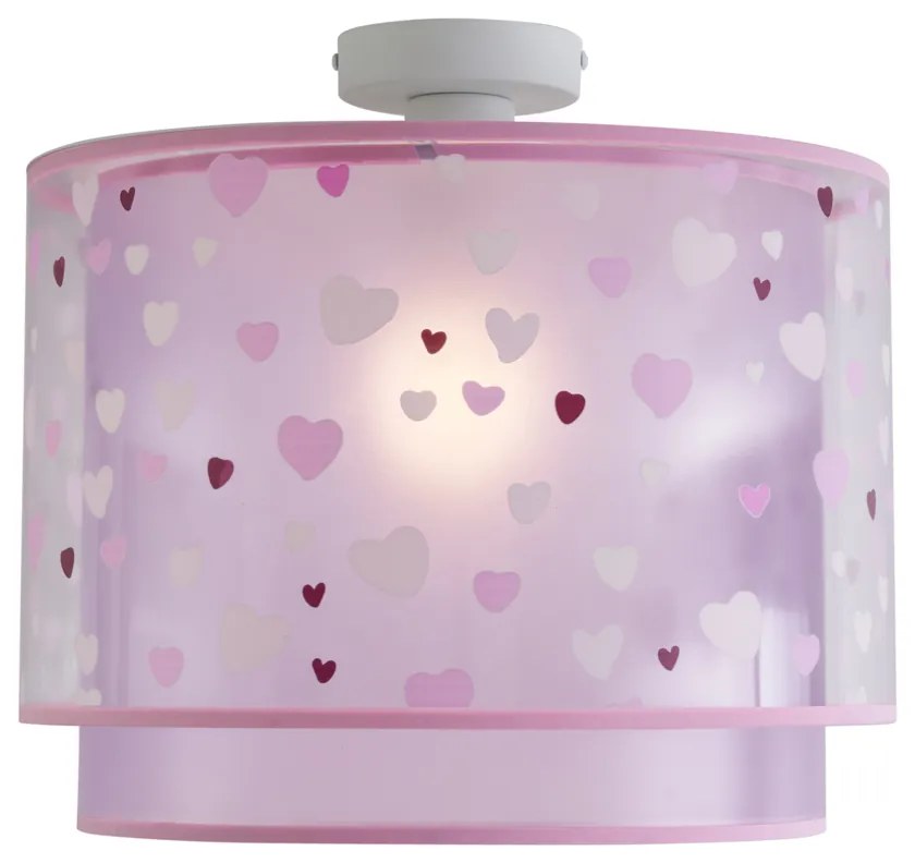 Dziecięca lampa sufitowa różowa z serduszkami - Harrie in Love Dla dzieci Oswietlenie wewnetrzne