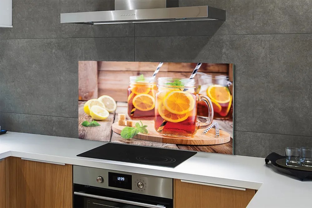Szklany Panel Mrożona Herbata z Cytrusami
