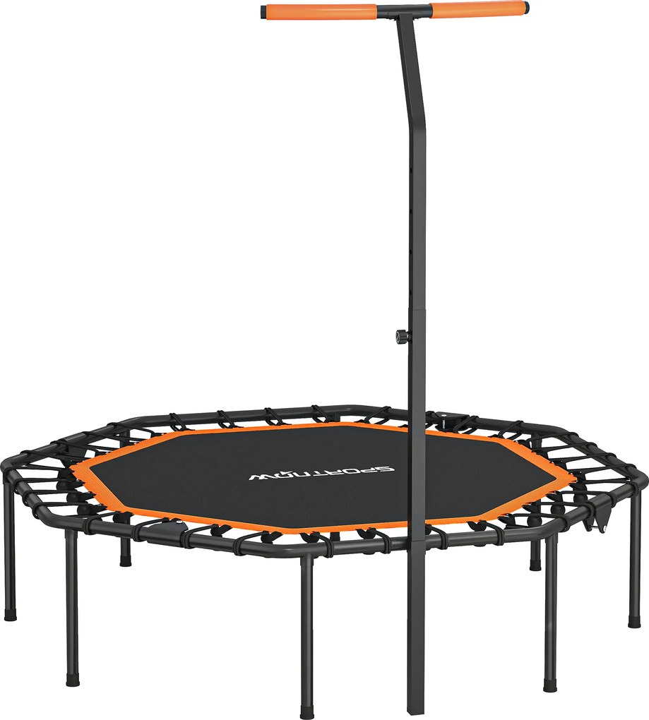 Fitness-Trampolin SPORTNOW z regulowanym uchwytem, stabilne i ciche do użytku wewnątrz, stal, Pomarańczowy