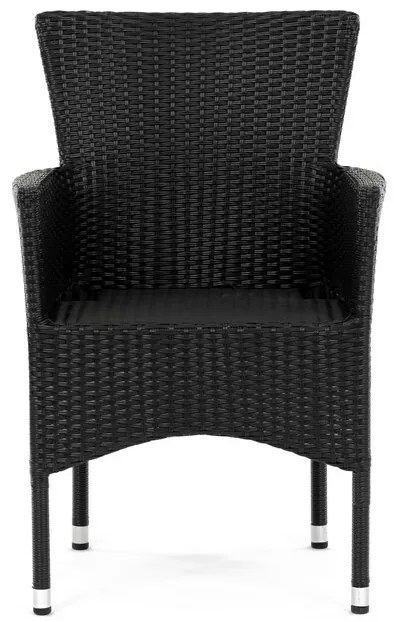 Autronic Krzesło ogrodowe, metal, polyratan,czarne, AZC-S2117 BK