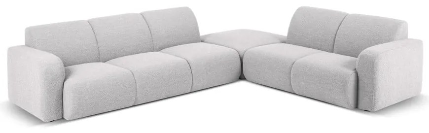 Jasnoszary narożnik z materiału bouclé (prawostronny) Molino – Micadoni Home