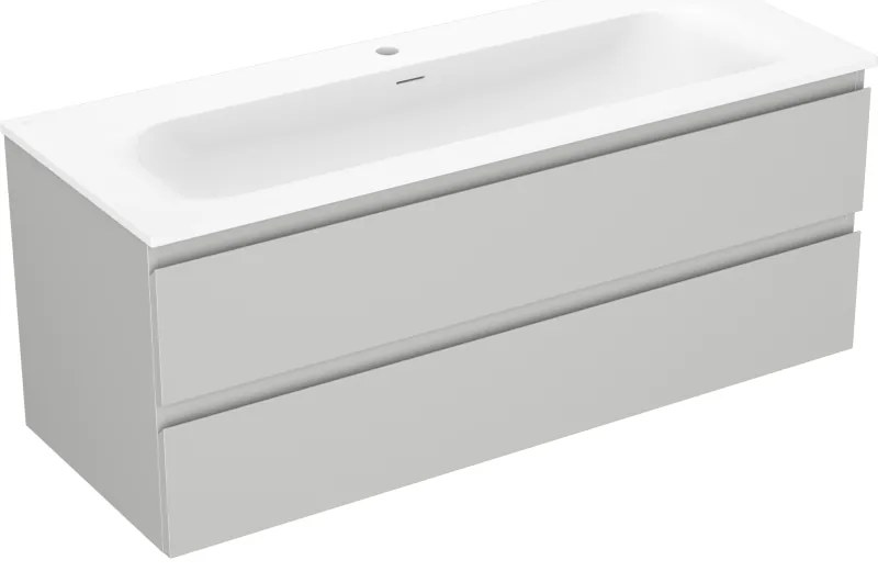 Mexen Orio szafka łazienkowa 120 cm z umywalką Vela, 2 szuflady, szara mat/biała mat - 91A10-12047-2-BFF62-W23M01