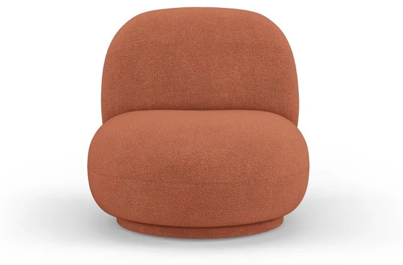 Ceglasty fotel z materiału bouclé Chuck – Micadoni Home