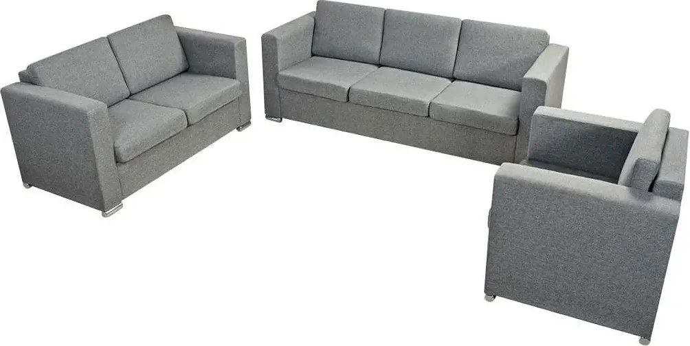 Tapicerowany sigala zestaw wypoczynkowy 2x jasnoszary H1-S39