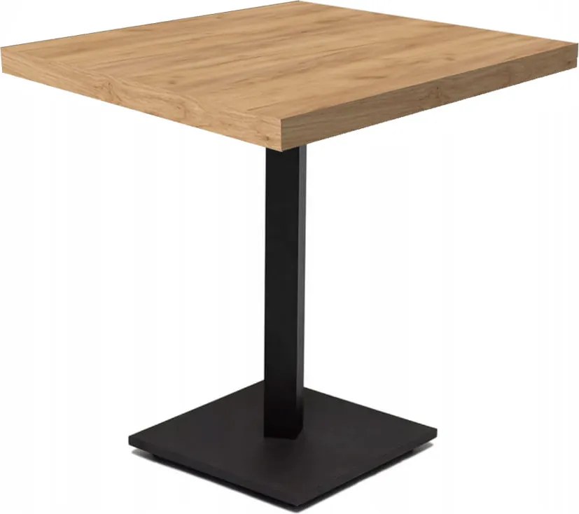 Stół kwadrat 70x70 Dąb Craft na metalowej podstawie do restauracji / kawiarni
