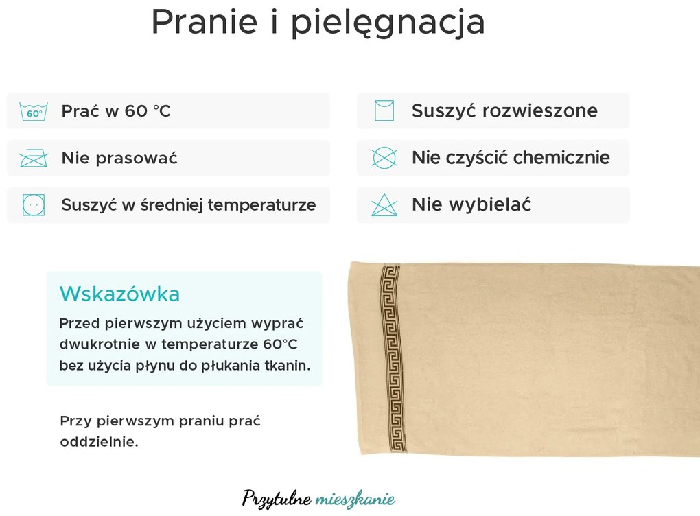 Ręcznik kąpielowy GREEK 70x130 cm czarny, 100% bawełna