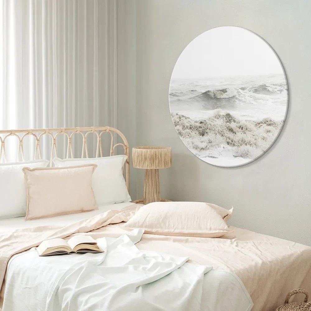 Obraz ø 70 cm Breaking Waves – Malerifabrikken