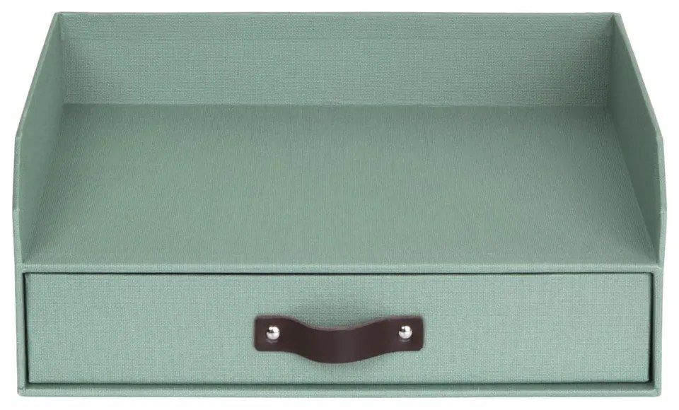 Zielony kartonowy organizer z szufladką/na dokumenty Walter Canvas Paper Laminate – Bigso