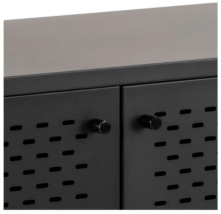 Czarna metalowa niska komoda 125x75 cm Newcastle – Actona