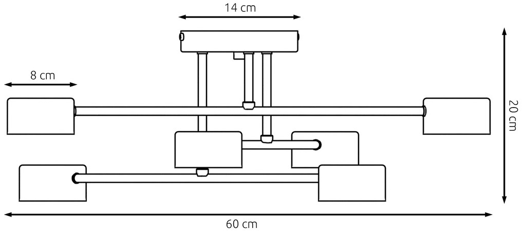 Czarna industrialna lampa sufitowa - D135 Tulumis