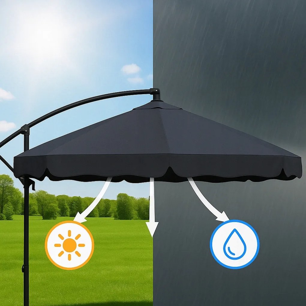 Składany parasol ogrodowy Floriva YN7011-BR, brązowy