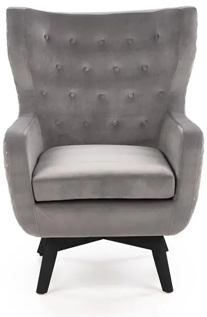 Fotel MARVEL VELVET szary HALMAR