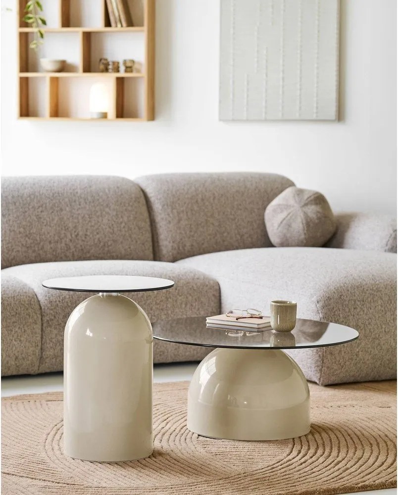 Okrągły stolik ze szklanym blatem ø 40 cm Ravello – House Nordic