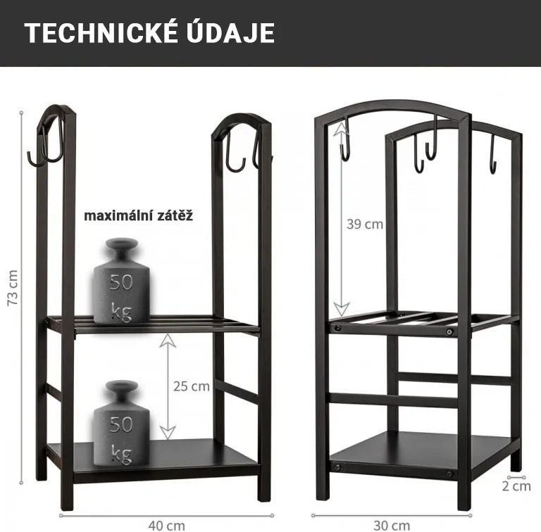Stylista Stojak na drewno opałowe z akcesoriami