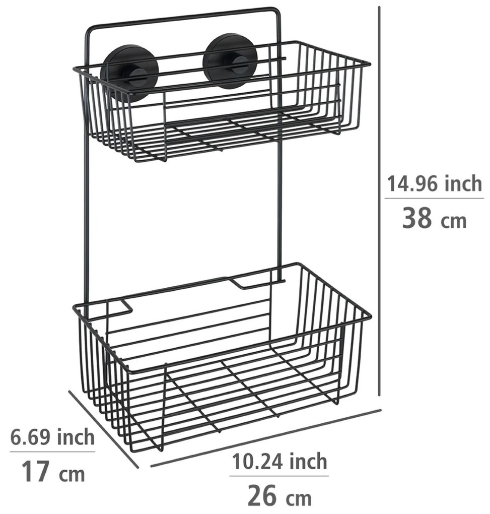 Półka pod prysznic BARI Vacuum-Loc, dwupoziomowa, WENKO