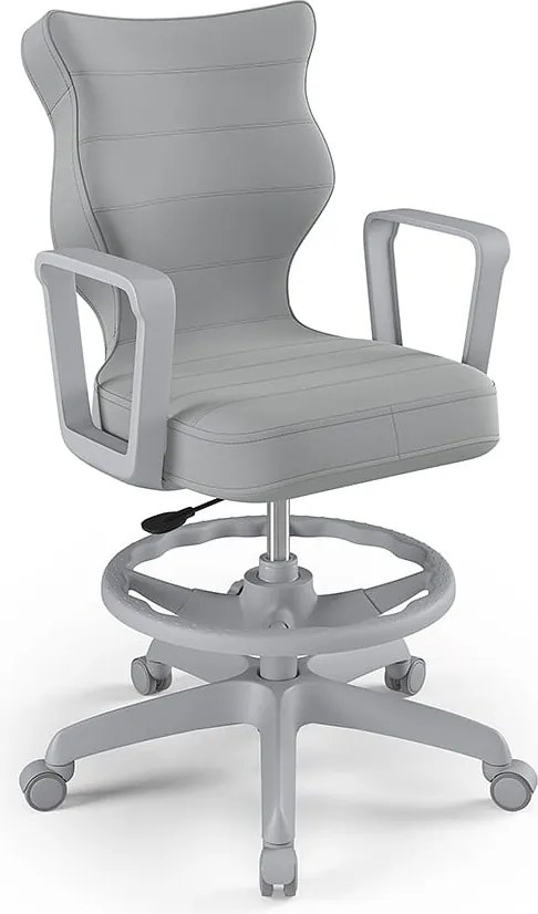 Młodzieżowe krzesło biurkowe Norm Grey rozmiar 6 (159-188 cm) z podnóżkiem