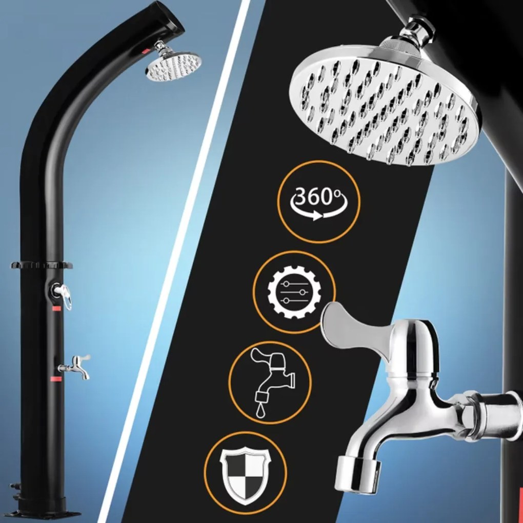 Prysznic solarny BOW, 20l, czarny Monzana