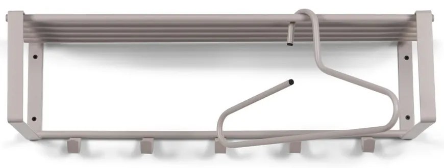 Szarobeżowy metalowy wieszak ścienny z półką Rex – Spinder Design