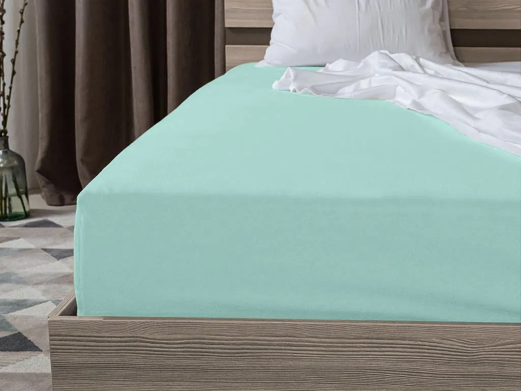 PrzytulneMieszkanie.pl Prześcieradło jersey EXCLUSIVE mentol 140x200 cm