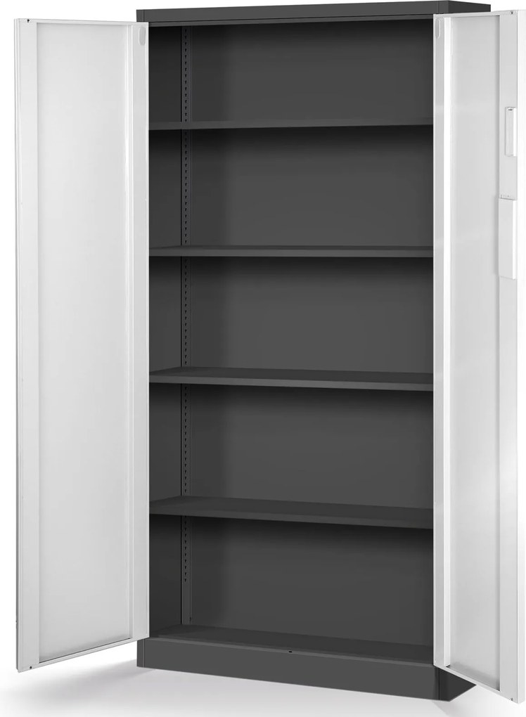 Szafa biurowa na akta otwierana na szyfr 90x40x185 cm Daniel antarcyt/biały