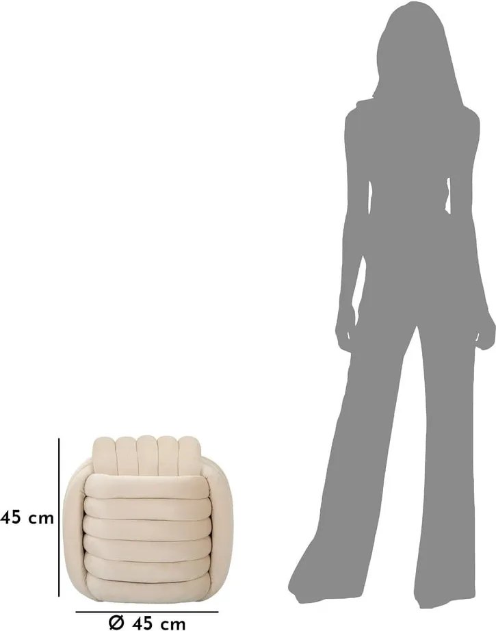 Kremowy aksamitny puf Softy – Mauro Ferretti