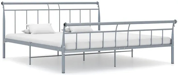 Szare metalowe łóżko małżeńskie 180x200 cm G9-A87