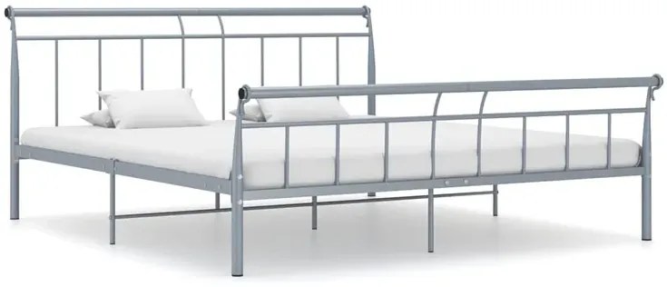 Szare metalowe łóżko małżeńskie 180x200 cm - Ventano
