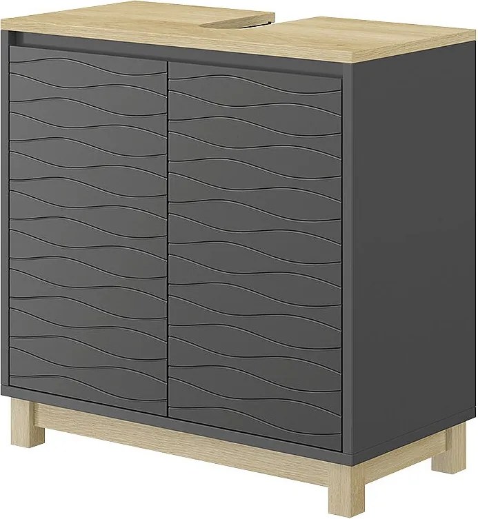 Szafka wisząca pod umywalkę antracyt 60x30x60 livia