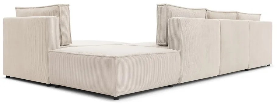 Kremowy sztruksowy narożnik (strona zmienna) Nihad modular – Bobochic Paris