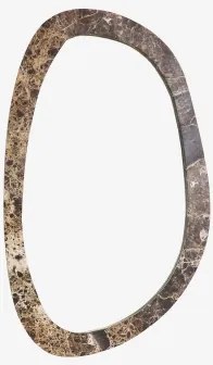 Nieregularne Lustro Ścienne Z Naturalnego Kamienia Urkiz Brązowy Marmur Emperador & 65 X 105 Cm - Sklum