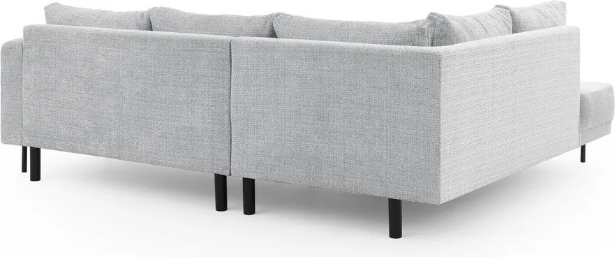 Jasnoszary narożnik z tkaniny szenilowej (lewostronny/w kształcie litery L) Mauris – Ropez