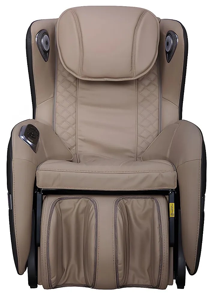 Fotel masujący KASOU z ekoskóry z diodami LED - System zerowej grawitacji - Opcja bluetooth - Kolor beżowy