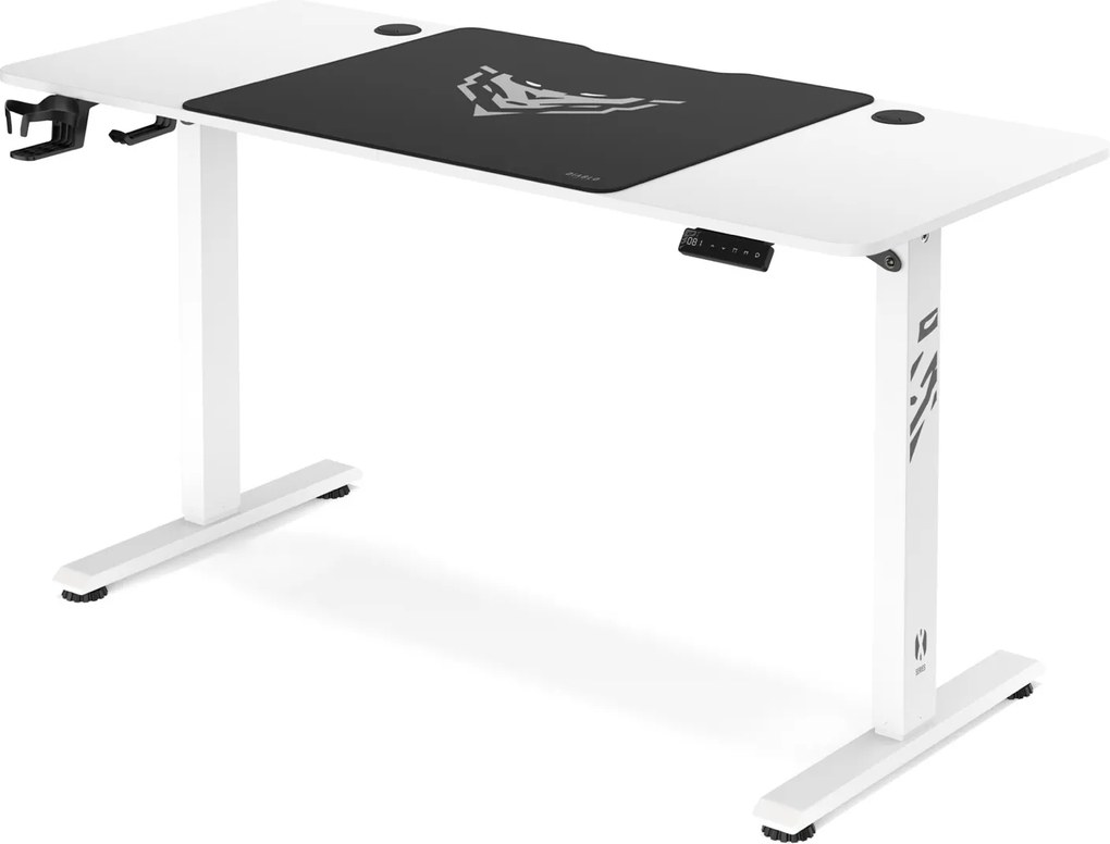 Biurko gamingowe z regulacją wysokości Diablo X-Tensio 140 cm, kolor biały