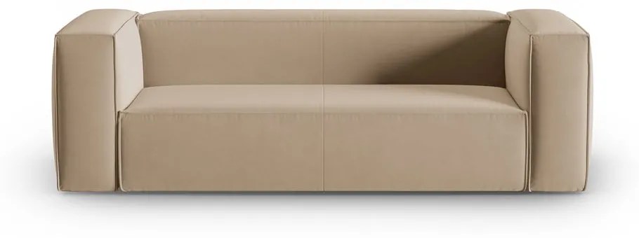 Jasnobrązowa aksamitna sofa 200 cm Mackay – Cosmopolitan Design