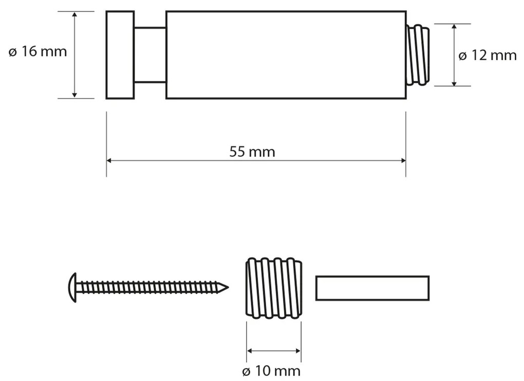 SAPHO XR213 X-Round wieszak 5 cm,  srebrny