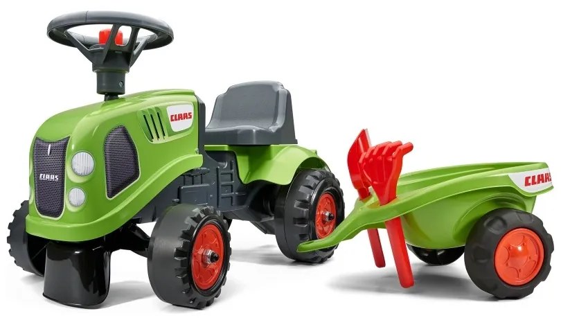 Falk traktorek baby claas zielony z przyczepką + akc. od 1 roku