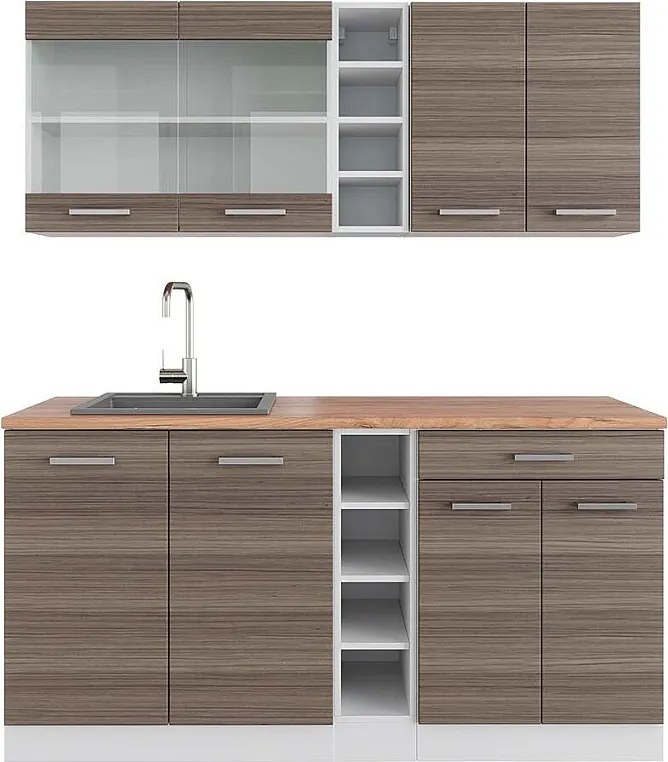 Pojedyncza kuchnia szlachetny szary/biały 160x60x81.6 r-line