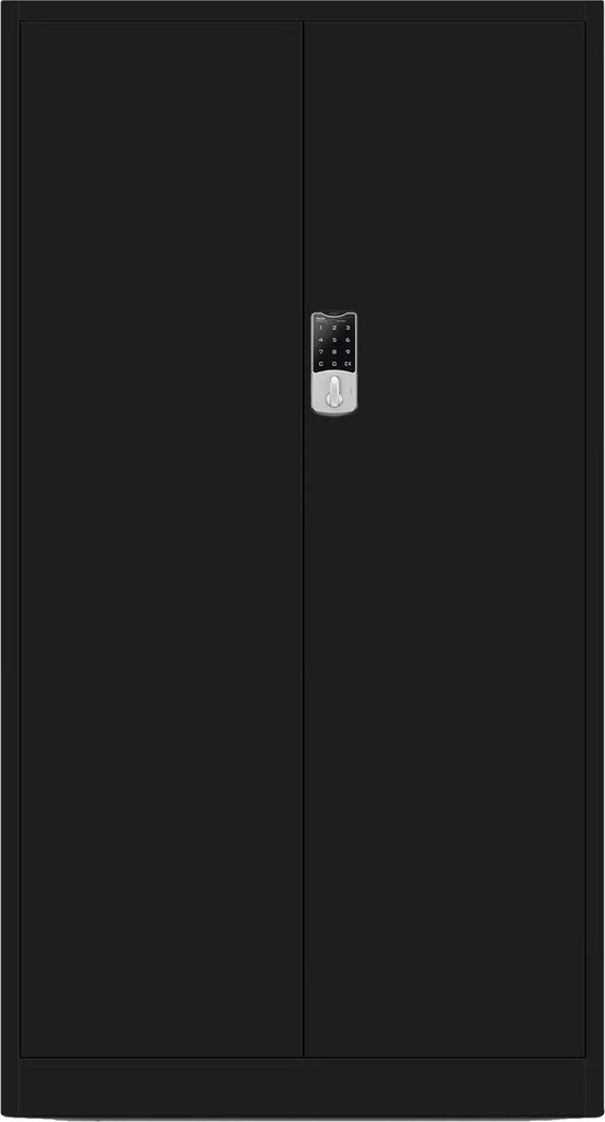 Szafa biurowa na akta otwierana na szyfr 90x40x185 cm Daniel, czarna