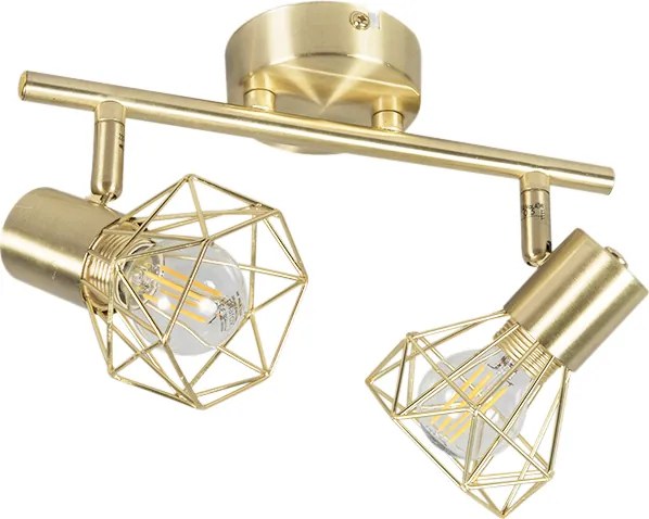 Reflektor art deco mosiądz regulowany i obrotowy 2-światła - Mosh