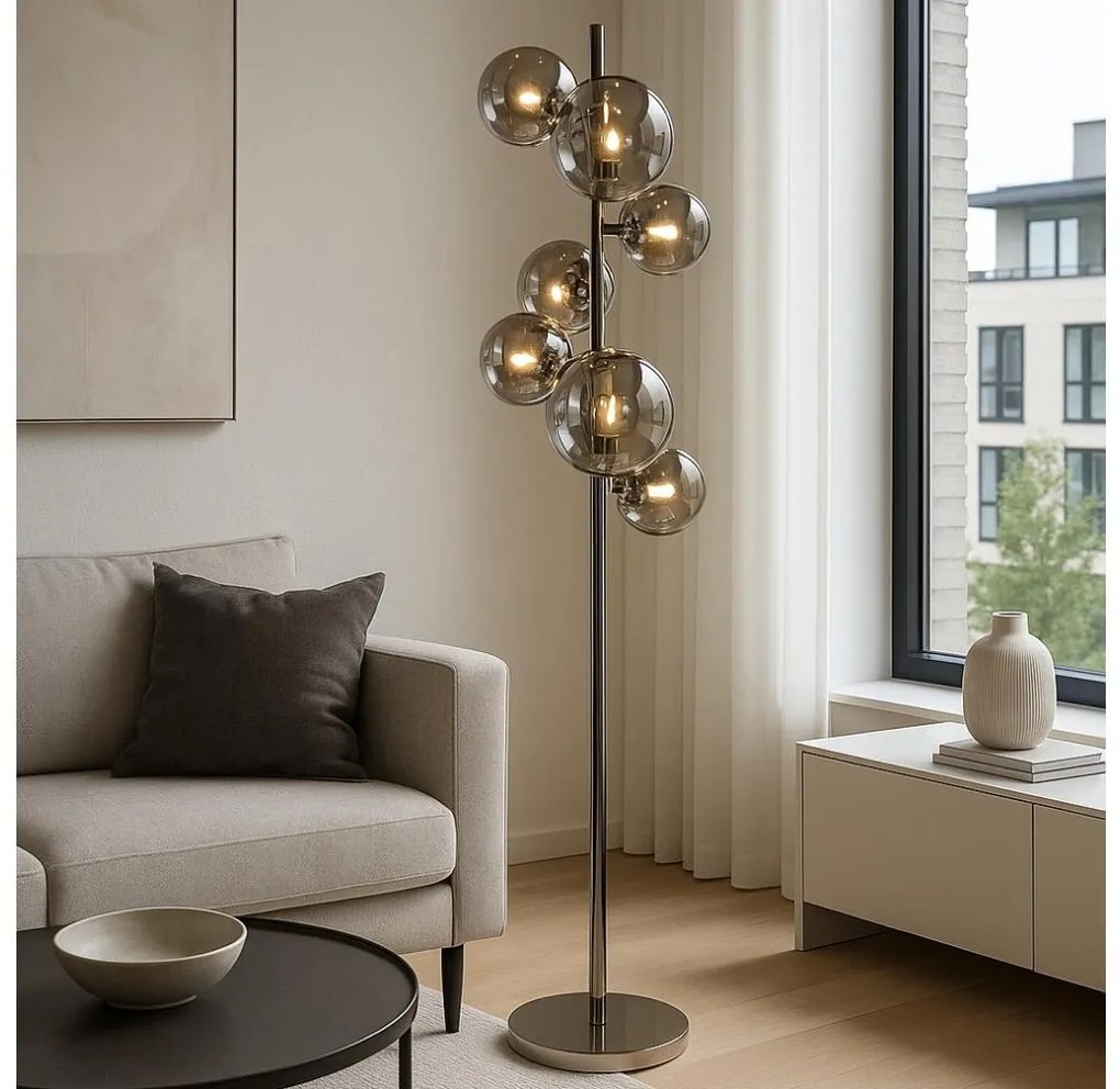 Brilagi - LED Lampa podłogowa MILLA 7xG9/3W/230V chrom błyszcząca/przydymiona